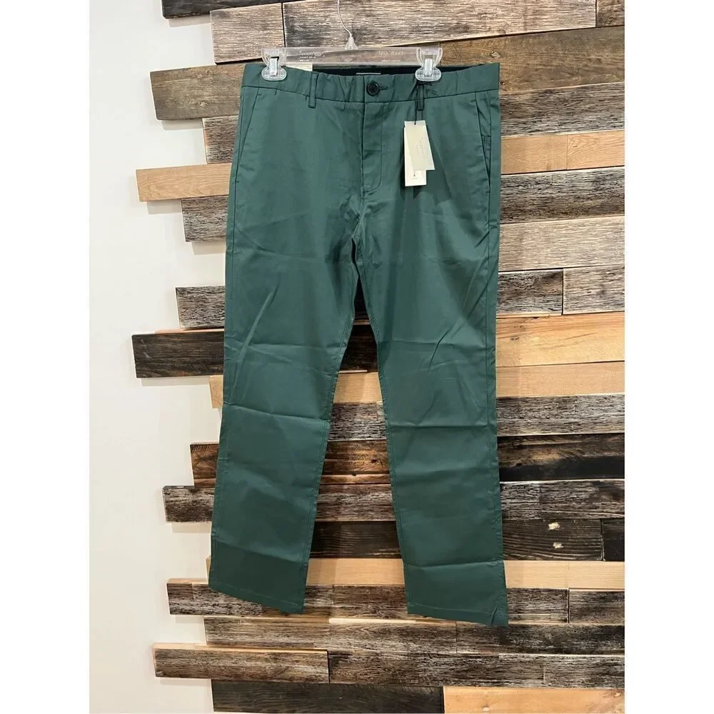 7Diamonds Parker Straight Fit Pants Green Sea Blue Performance Chino sz 32 x 32